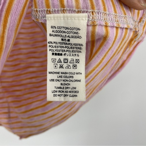 Free People Clare Stripe Tee - Pink Combo - Picture 5 of 5